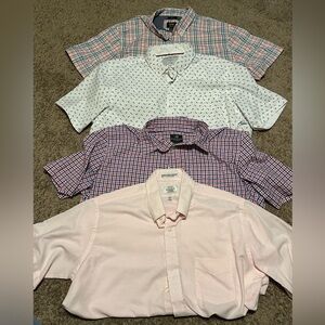 4 piece men’s short sleeve button up dress shirts XL - 17